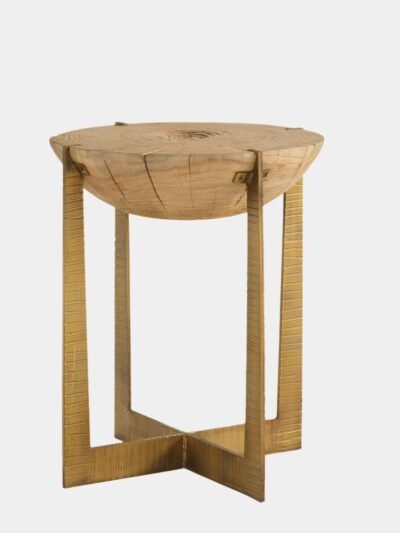 Brass Base Grain End Table