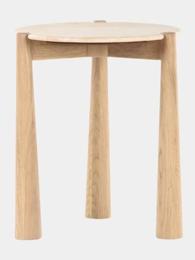 Carver Travertine Side Table