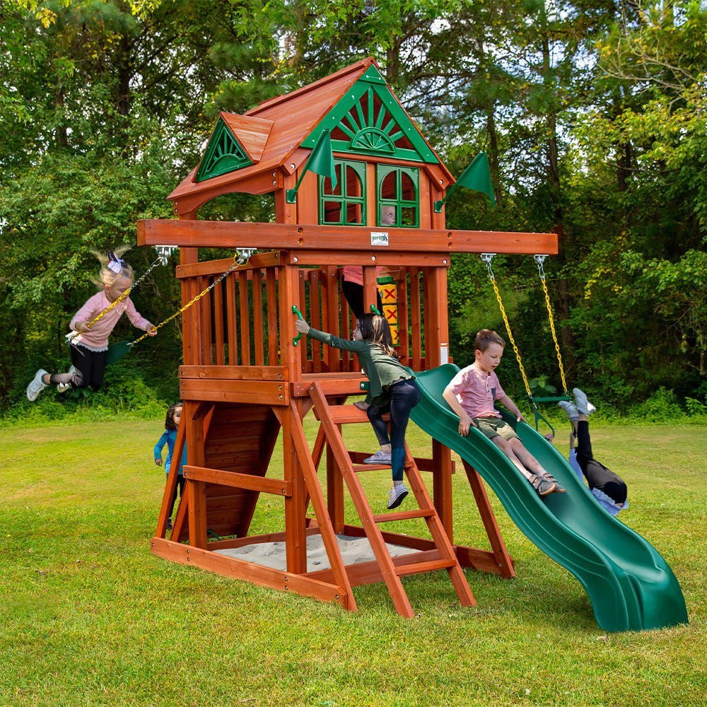 Five Star II Space Saver Swing Set for Kids Vinyl Canopy - Image 2
