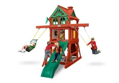 Five Star II Space Saver Swing Set for Kids Vinyl Canopy