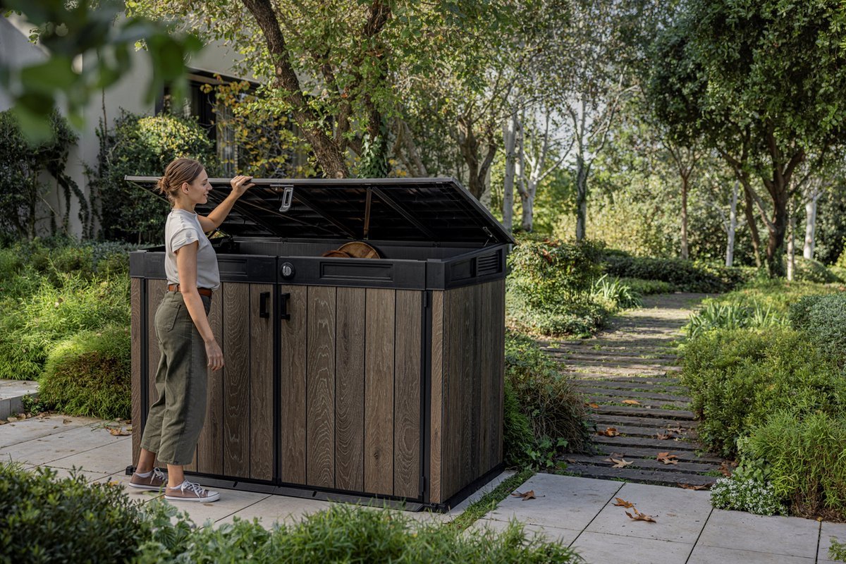 Keter Signature Horizontal Shed - Walnut Look 2020L - Image 11