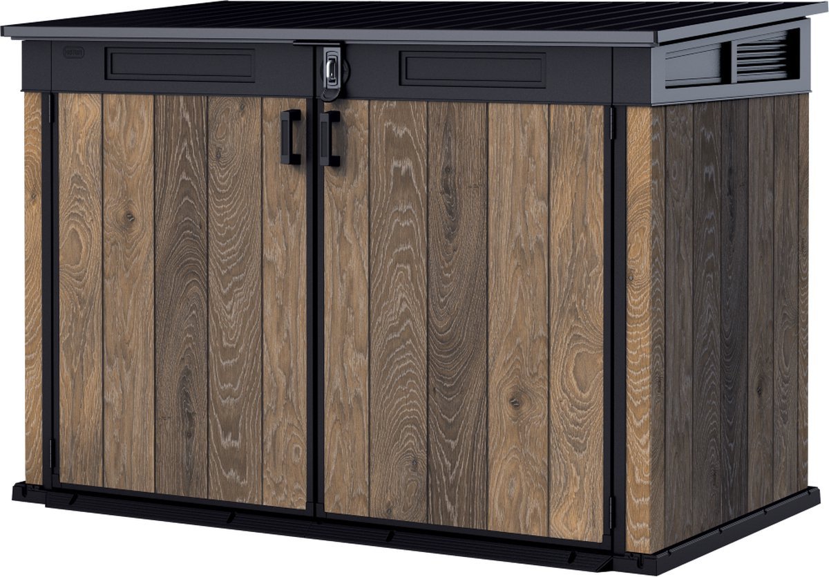 Keter Signature Horizontal Shed - Walnut Look 2020L - Image 12