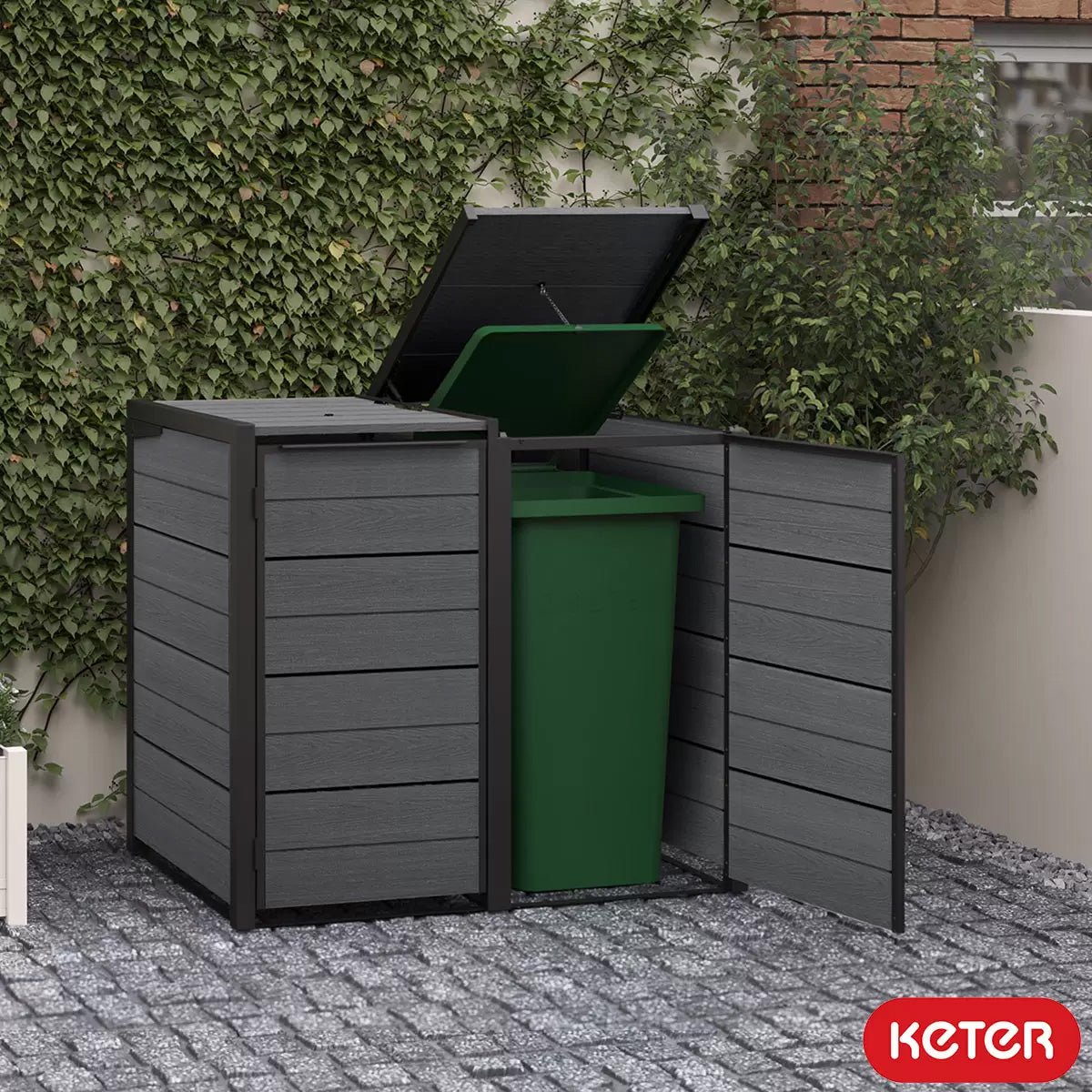 Keter Hideaway - 2 Bin (Grey) - Image 6