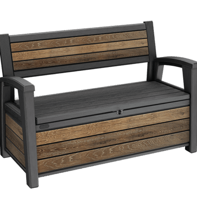Keter Signature 227L Storage Bench - Walnut Look