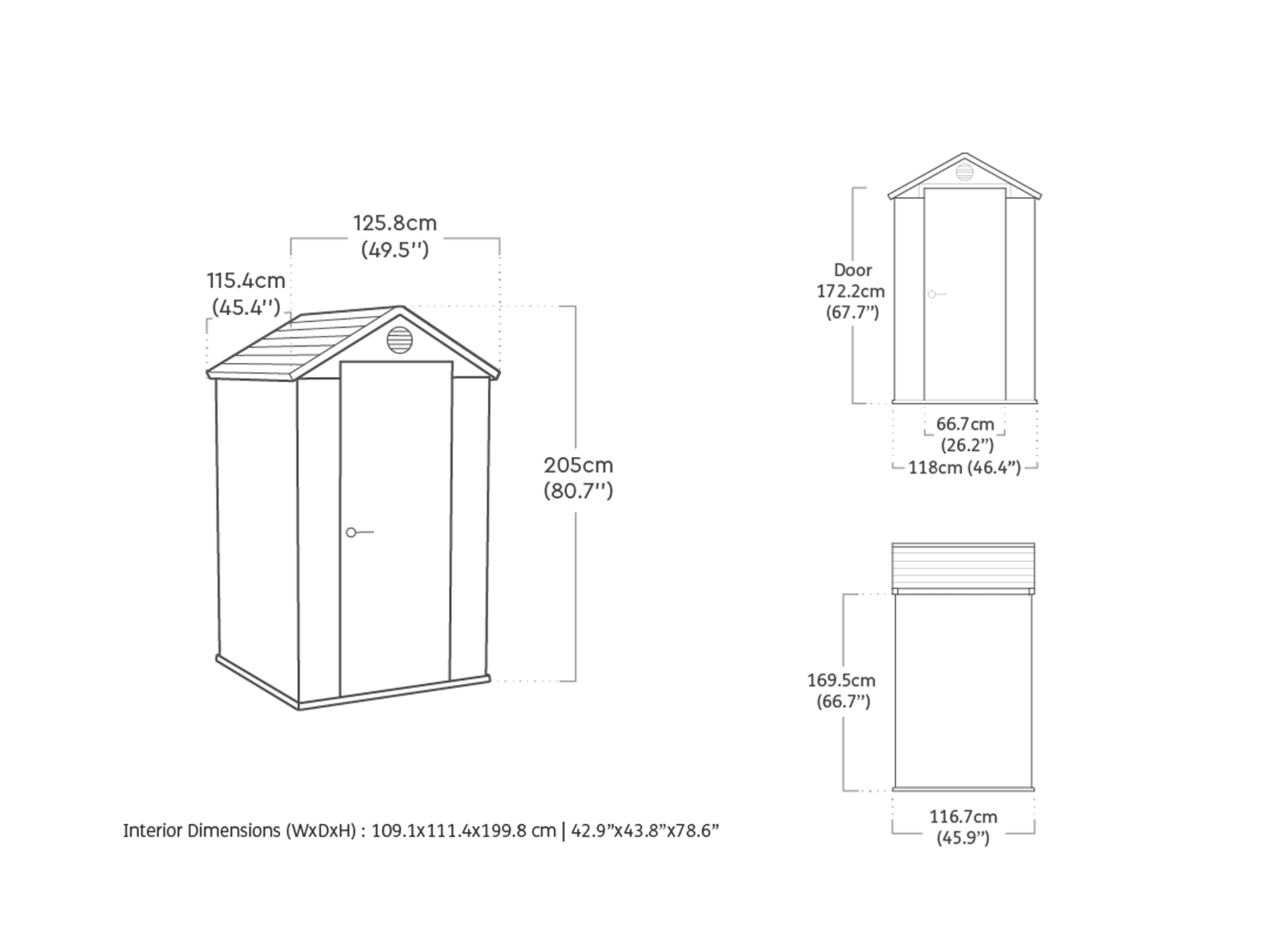 Keter Darwin 4x4 Garden Shed - Brown (1.2 x 1.2m) - Image 2