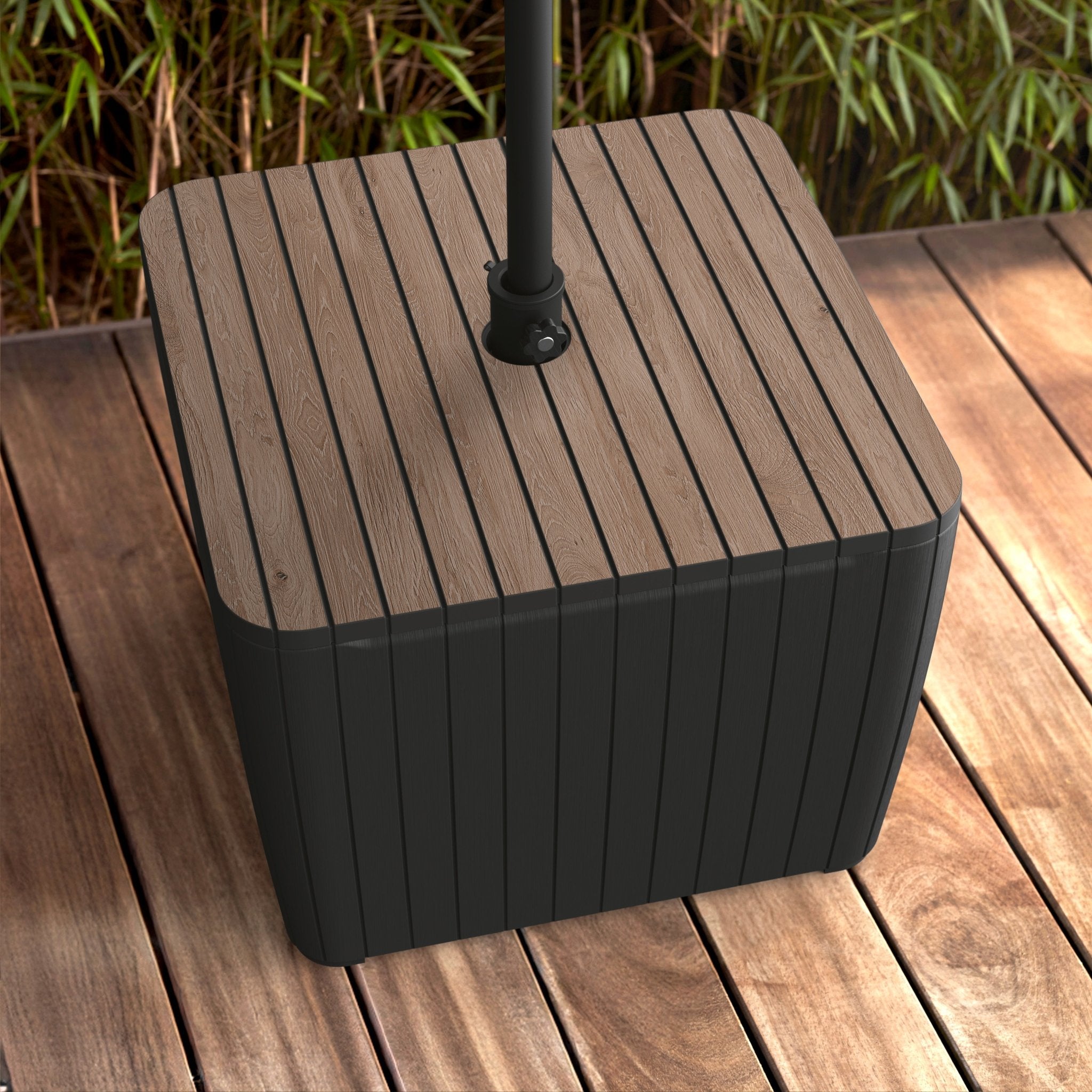 Keter Luzon Umbrella Table - Ashwood Graphite - Image 5