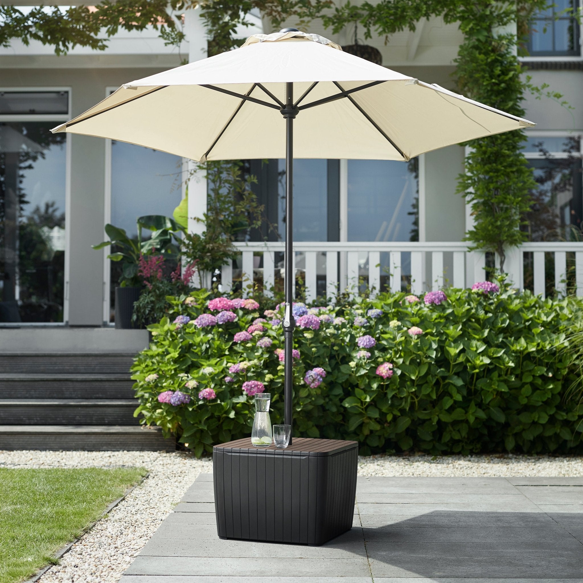 Keter Luzon Umbrella Table - Ashwood Graphite - Image 7
