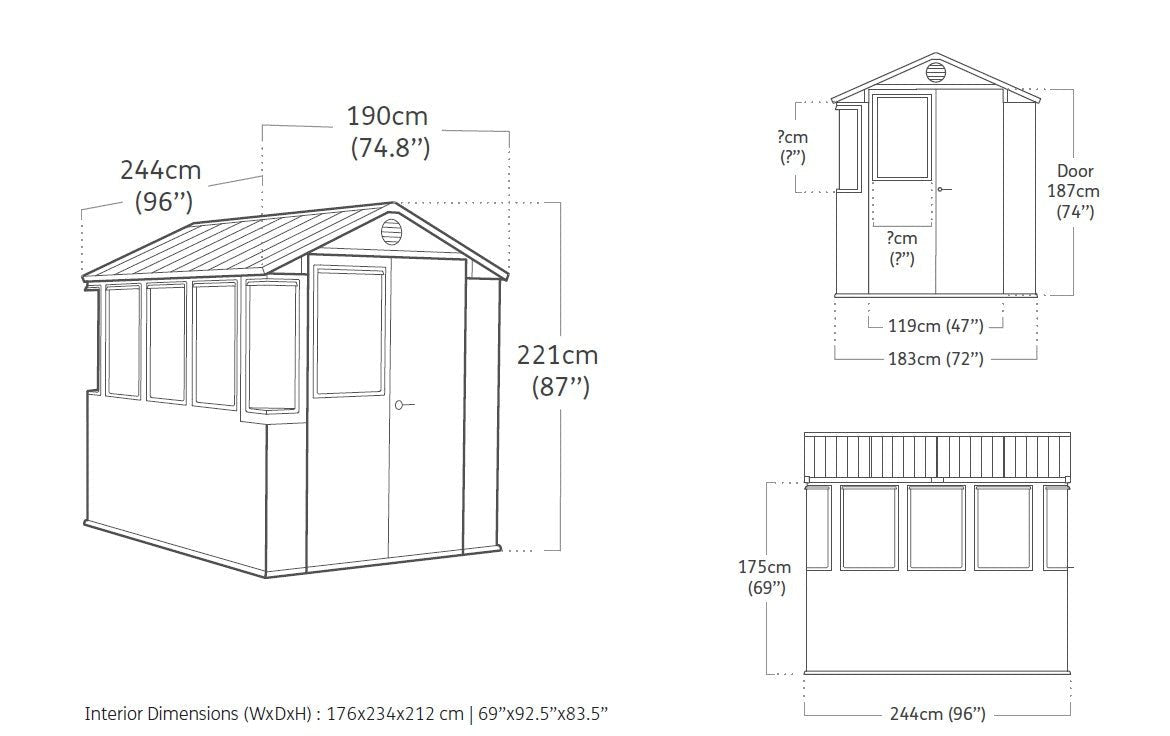 Keter Potting 6x8 Shed - Green (1.9 x 2.4m) - Image 2