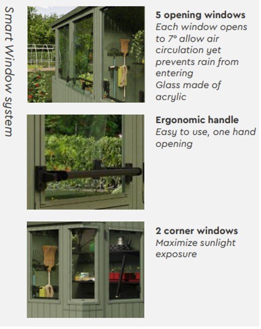 Keter Potting 6x8 Shed - Green (1.9 x 2.4m) - Image 4