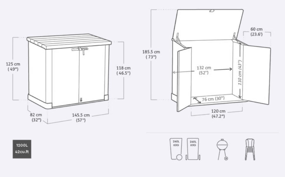 Store It Out Max Shed (Brown/Beige) 1200L - Image 2