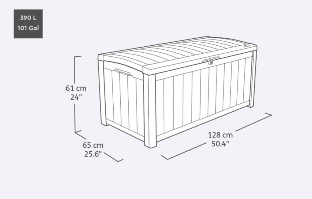 Keter Glenwood 390L Storage Box - Graphite - Image 2