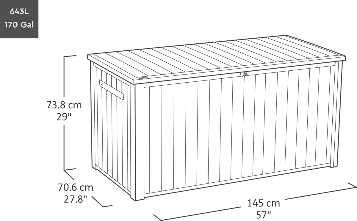 Keter 170G Storage Box 643L - White - Image 2