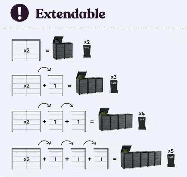Keter Hideaway - 2 Bin (Grey) - Image 5